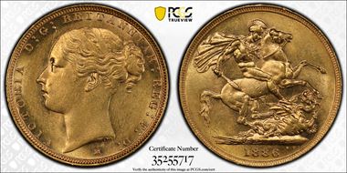 1886-M Sov S-3857C St. George AU58