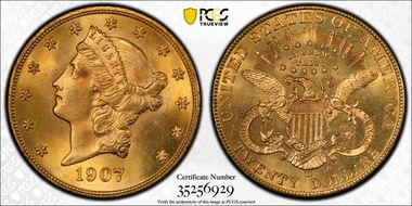 1907-D $20 MS65+