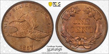 1857 1C Clash w/ 50C, FS-402 MS64