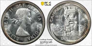 1958 S$1 British Columbia MS63