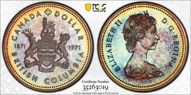 1971 S$1 British Columbia Ag SP68