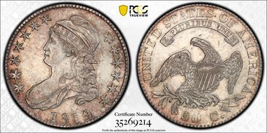 1819/8 50C Large 9 AU55