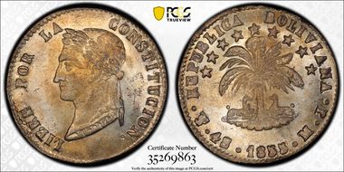 1855-PTS MJ 4 Sol KM-123.2 w/o Period MS62
