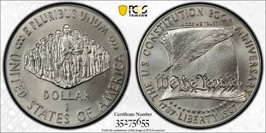 1987-P $1 Constitution MS69