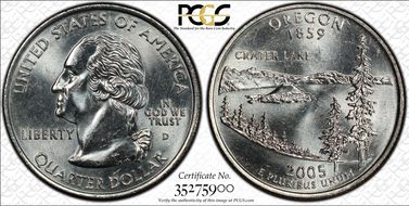 2005-D 25C Oregon MS65