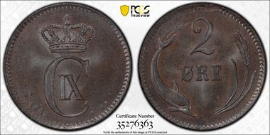 1886 CS 2 Øre KM-793.1 MS65BN