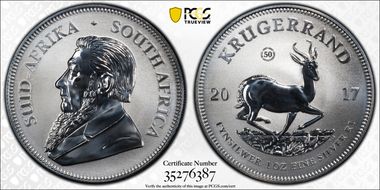 2017 1 Rand 50th Anniv. Krugerrand Ag SP69