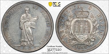 1898-R 5 L KM-6  Ag AU55