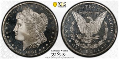 1881-S $1 MS67+ PL