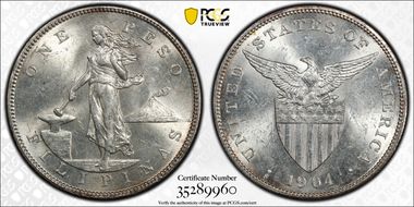 1904-S Peso MS62