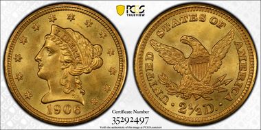 1906 $2.50 MS67+