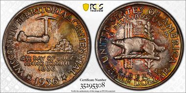 1936 50C Wisconsin MS68