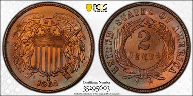 1864 2C Large Motto N1BN