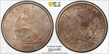 1846-O 50C WB-3, Medium Date AU55