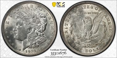 1921 $1 Morgan MS62