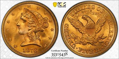 1878 $5 MS66