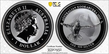 2002 $1 Kookaburra Ag MS69