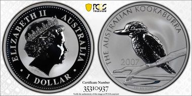 2007 $1 Kookaburra Ag MS69