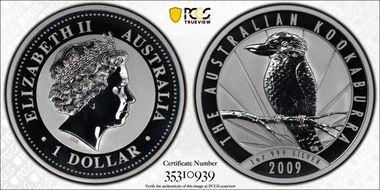 2009-P20 $1 Kookaburra Design #20 KM-1296 MS70
