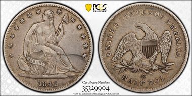 1841-O 50C WB-5 Large O VF35