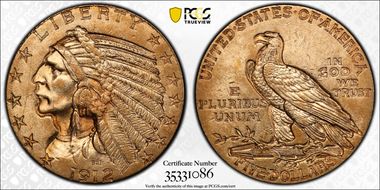 1912 $5 MS62