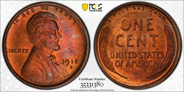 1918-S 1C MS65RB