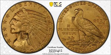 1910 $5 MS65