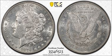 1879-S $1 VAM 52, Rev. of 1878 AU58