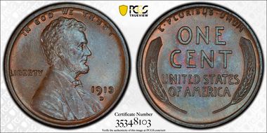 1913-D 1C MS64BN