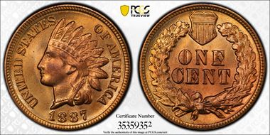 1887 1C MS66RD