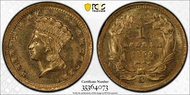 1859-C G$1 MS62