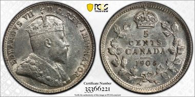 1906 5C Wide Date AU58