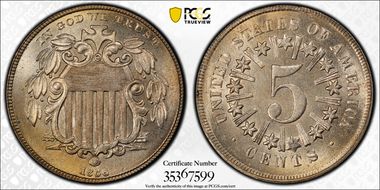 1866 5C Rays MS66+