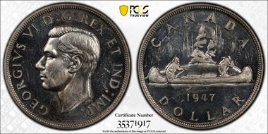 1947 S$1 Pointed 7 MS62