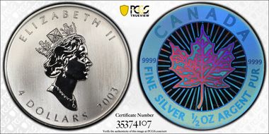 2003 $4 ML Hologram 15th Anniversary MS69