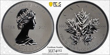2013 $4 Maple Leaf/Ag Rev Proof 25th Anniversary PR70