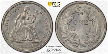 1873 10C Arrows MS64