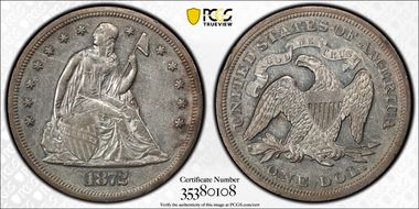 1872 $1 AU50