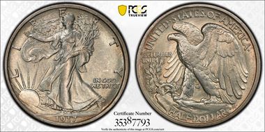 1917-S 50C Reverse MS63