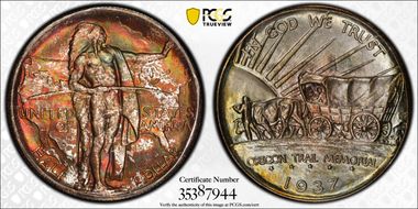 1937-D 50C Oregon MS67+