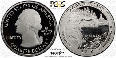 2018-S 25C Apostle Islands NP-Silver PR70DCAM