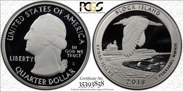 2018-S 25C Block Island NP-Silver PR70DCAM
