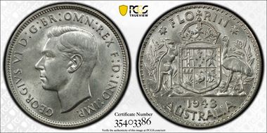 1943-S Florin KM-40  Ag MS62