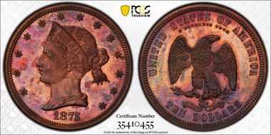 1875 $10 J-1444 PR63RB