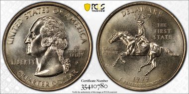 1999-D 25C Delaware MS67+