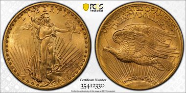 1913-D $20 MS65