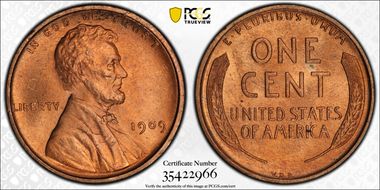 1909 VDB 1C Doubled Die Obverse MS65RD