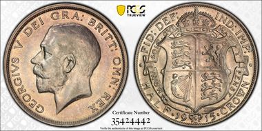 1915 1/2 Cr S-4011 AU55