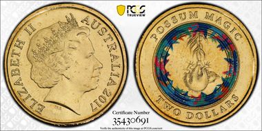 2017 $2 Possum Magic Colorized Invisible Hush MS67