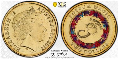 2017 $2 Possum Magic Colorized Hush's Tail is Visible MS66